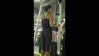 transparent leggings at gym 